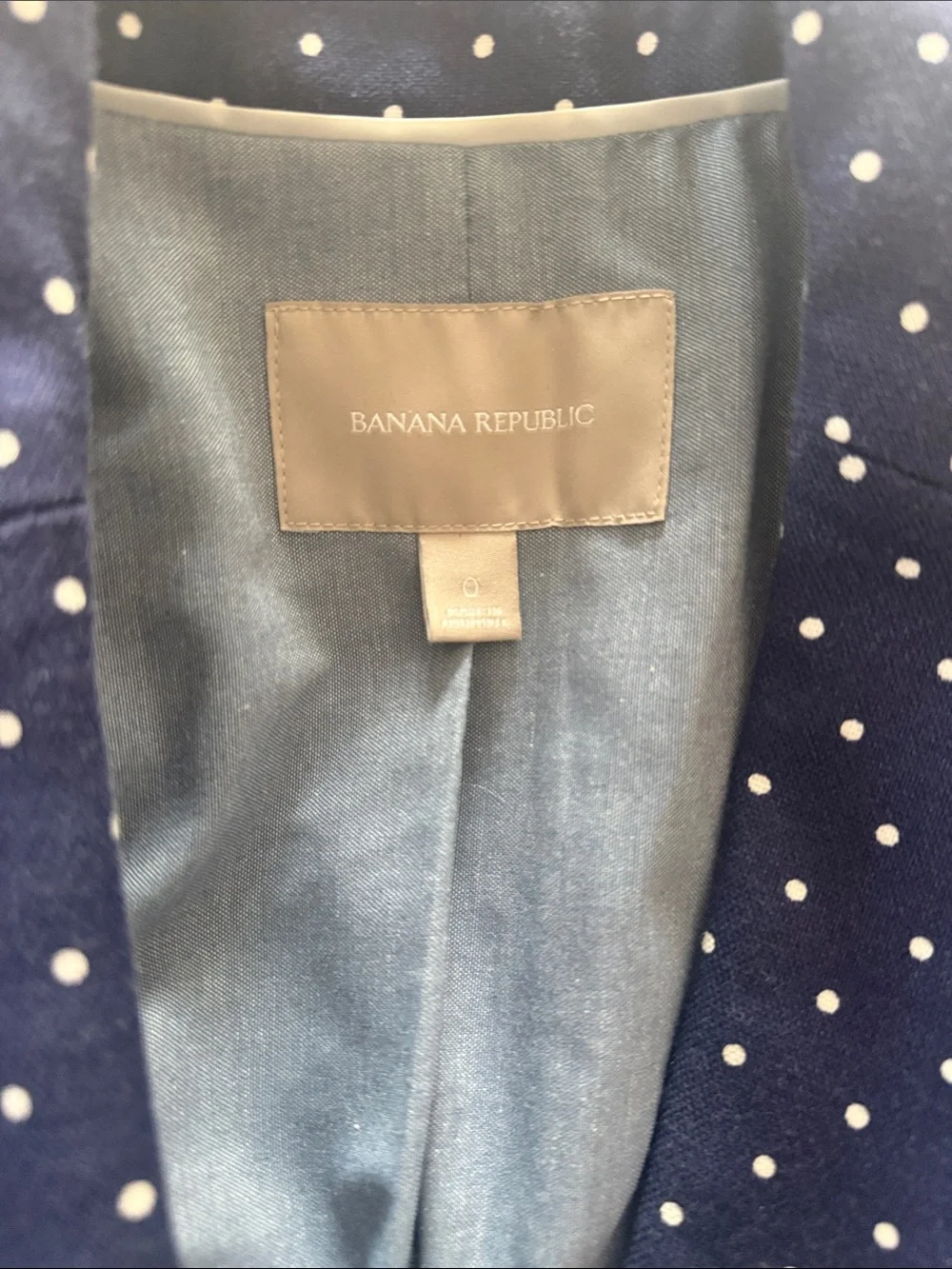 Banana Republic Navy Polka Dot Blazer with White Dots